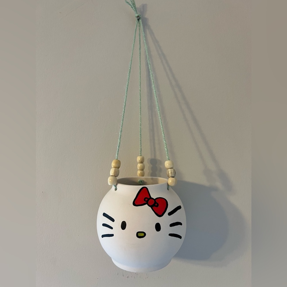 Hand painted Hello Kitty plant hanger